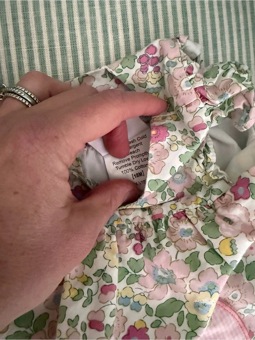 Stitchy Fish Floral Pink Strawberry Pocket Dress or Set - 18M